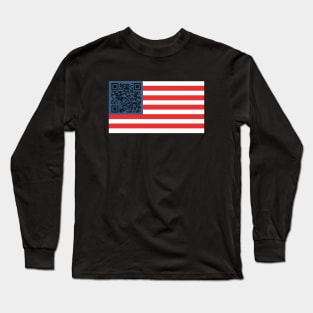 Trump Dance QR with America Flag Long Sleeve T-Shirt